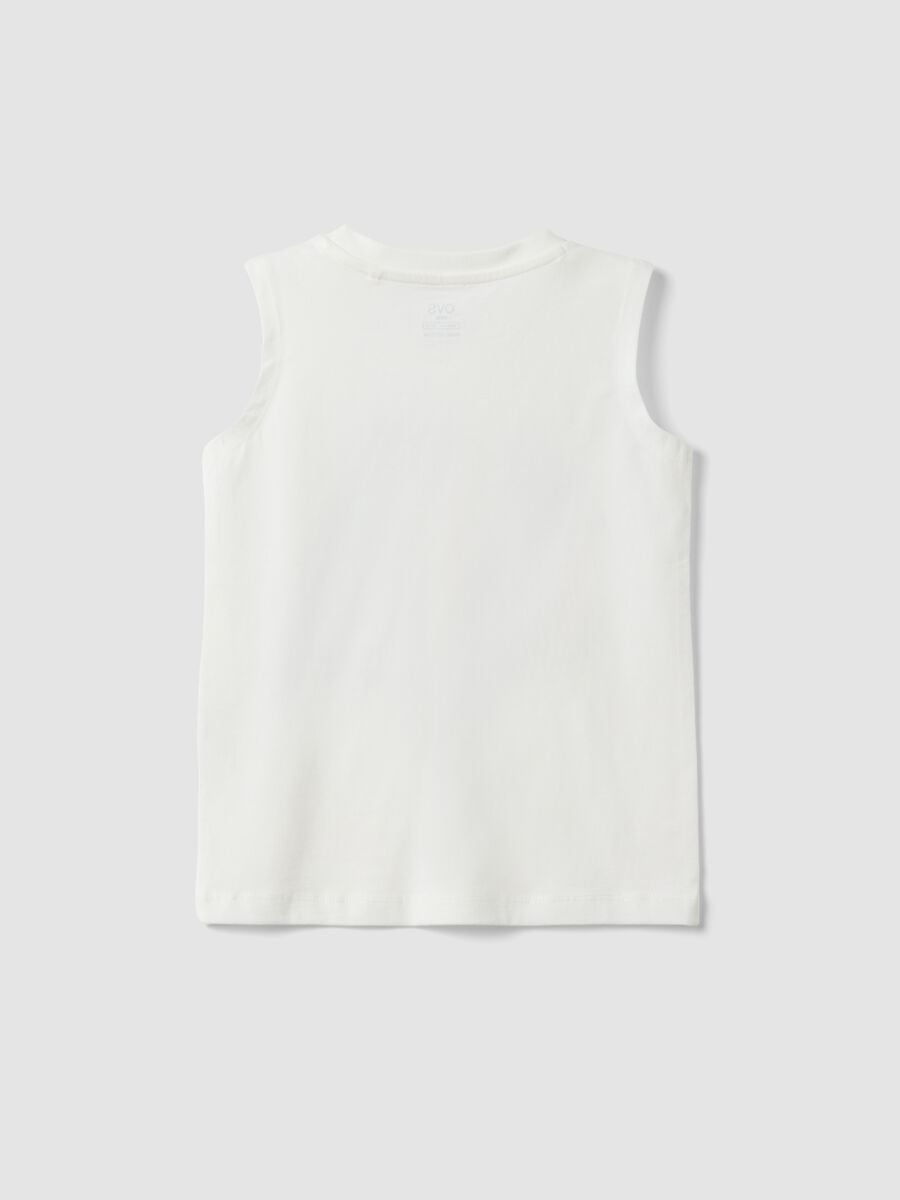 White pure cotton vest top with print_1