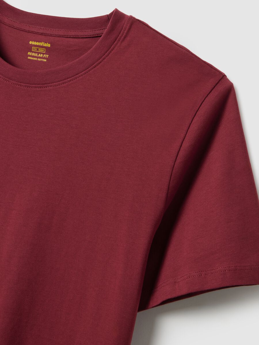 Red T-shirt in pure cotton regular fit_5
