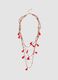 Multicolour necklace with red tassels_0