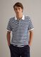Blue and White Striped Pure Cotton Polo Shirt_1