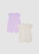 Two-pack romper in multicolour pure cotton for baby girl_1