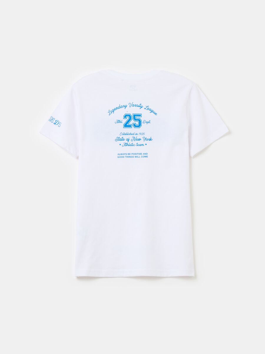 T-shirt in cotone con ricamo lettering_1