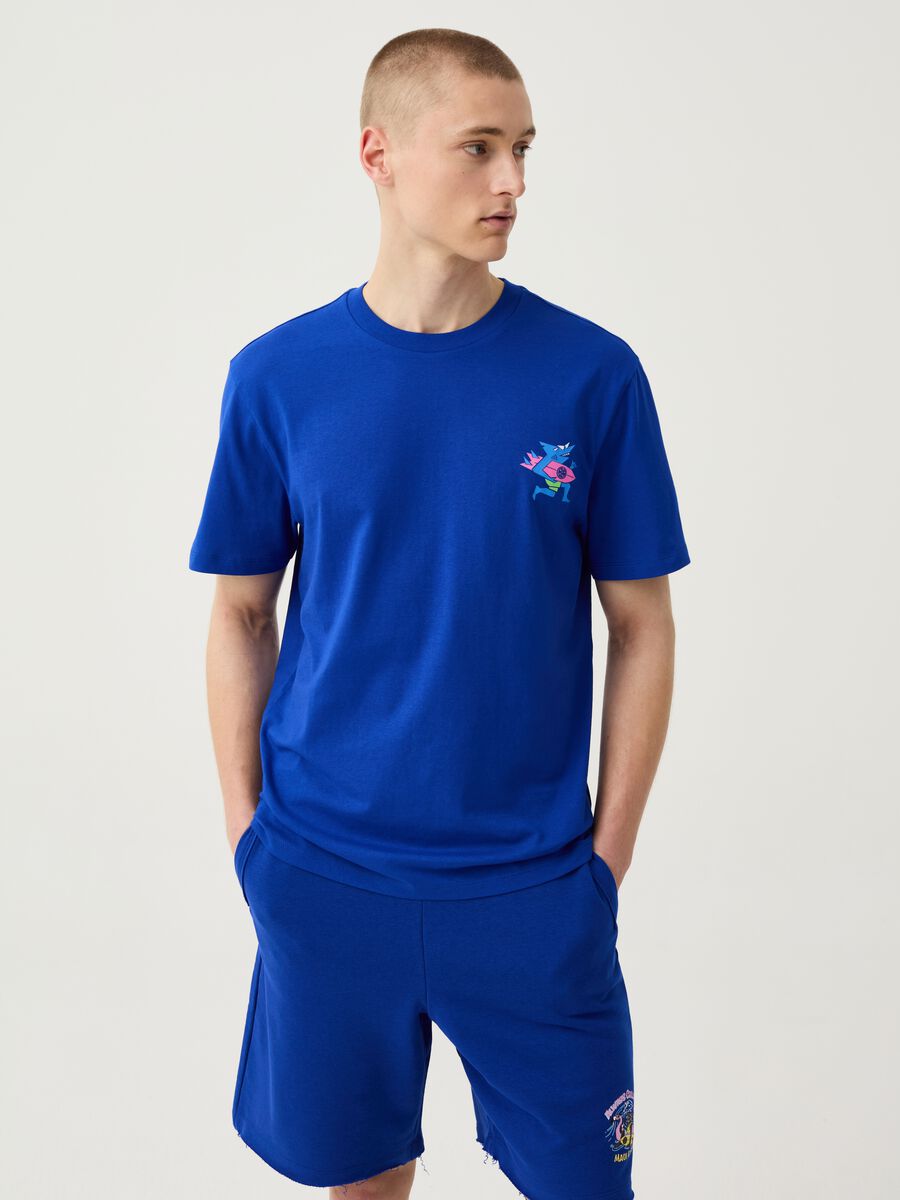 T-shirt with surf shark print_0