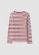 Girls&rsquo; multicolour striped stretch-cotton T-shirt with embroidery_2