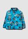 Ocean-blue crew-neck sweatshirt with Mickey print_0