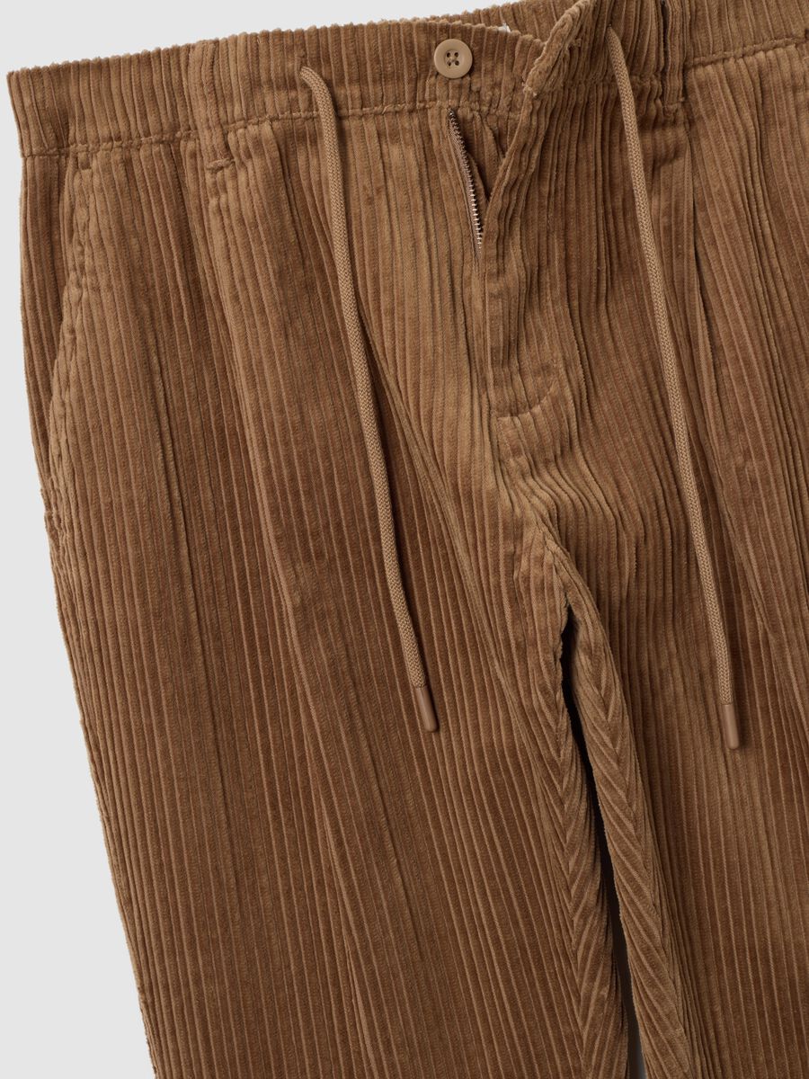 Brown pure cotton regular fit trousers_5