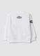 Sweatshirt branca em mistura de algod&atilde;o com gola redonda e estampado racing para menino_1
