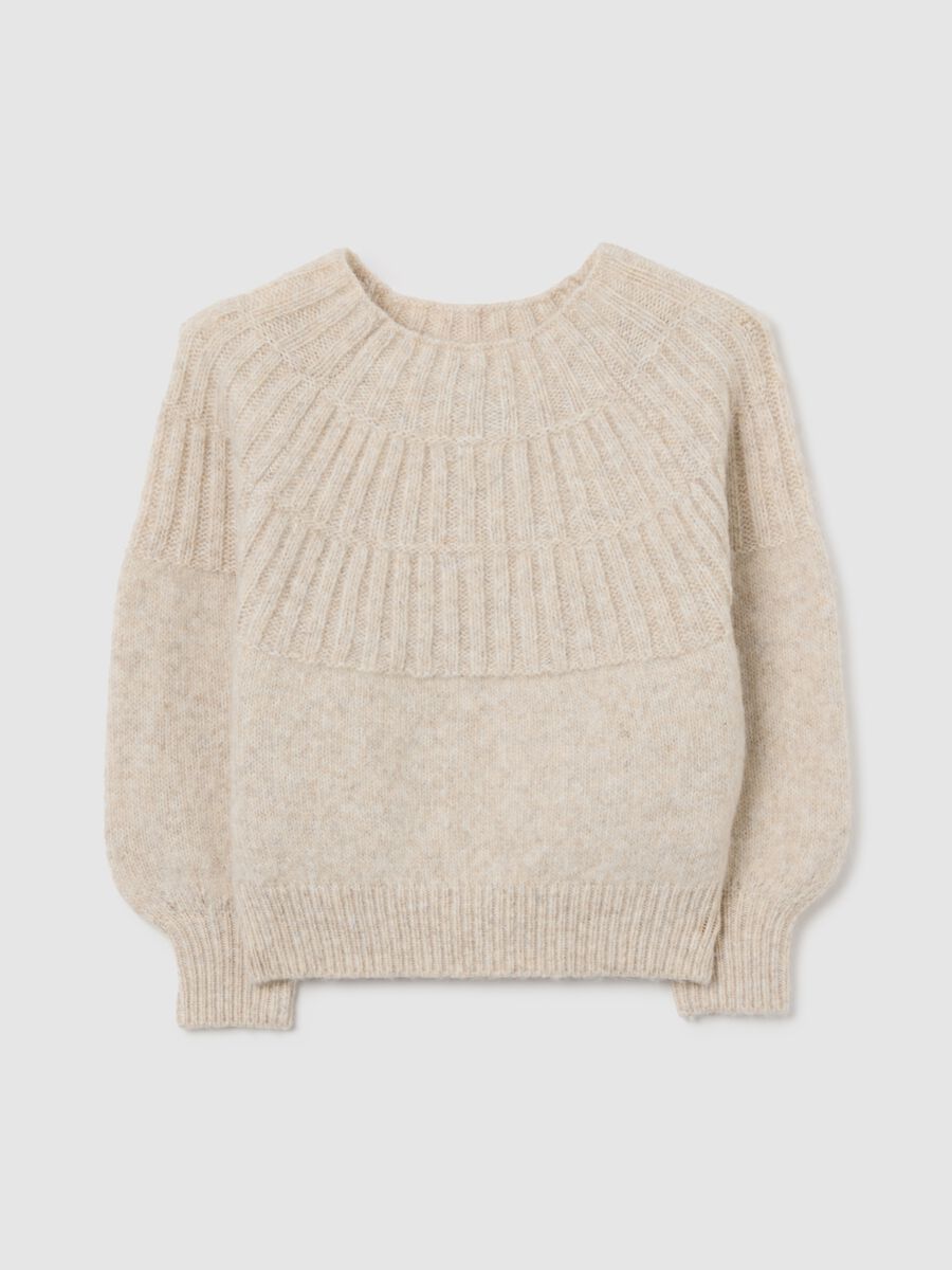 Girl's Beige Regular Fit Jumper_0