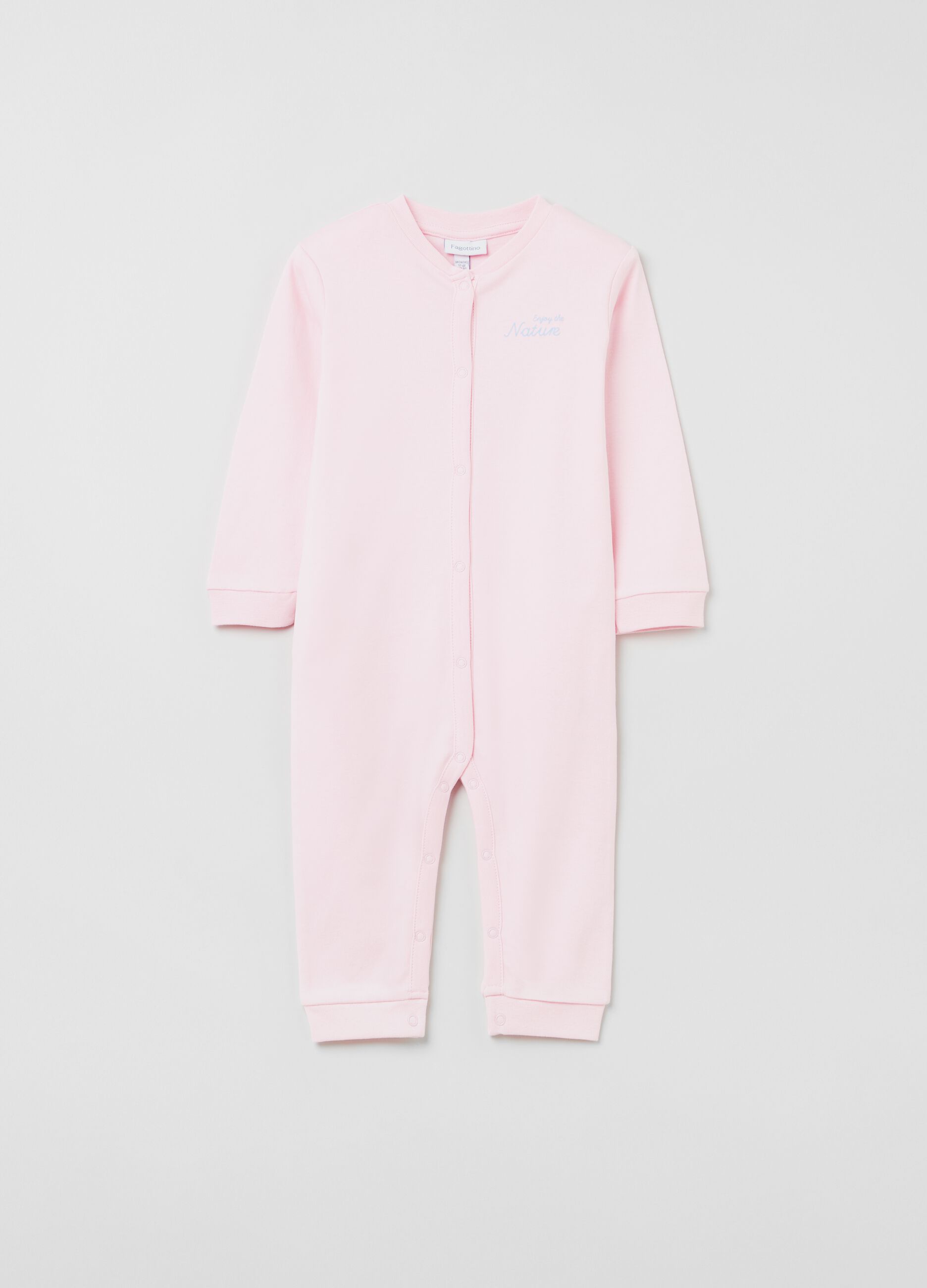Cotton onesie with printed lettering