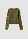 Green stretch cotton slim-fit T-shirt with ribbed neckline_1