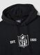 Black cotton blend hoodie with NFL logo_5