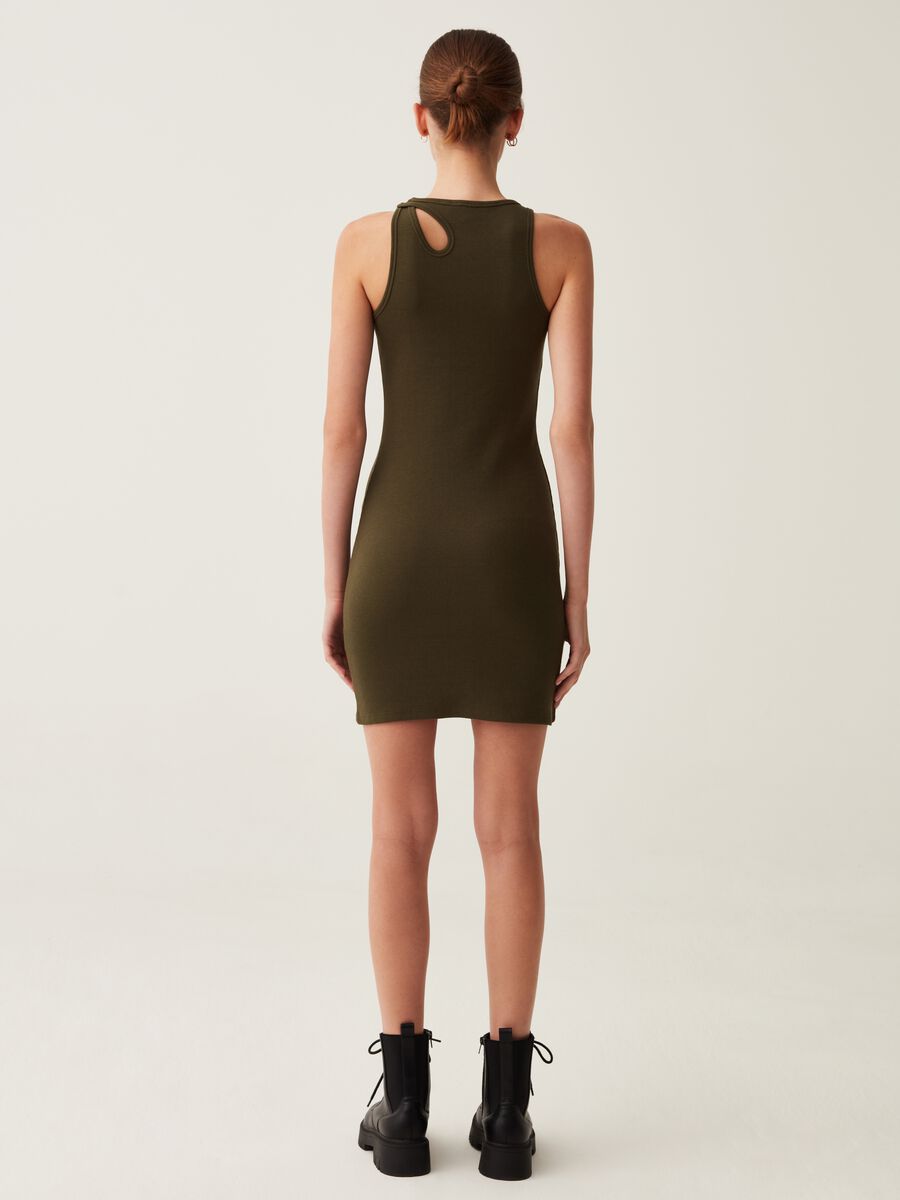 Short ribbed dress with cut-out details_2