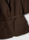 Brown regular fit lyocell and linen blend blazer with belt_1