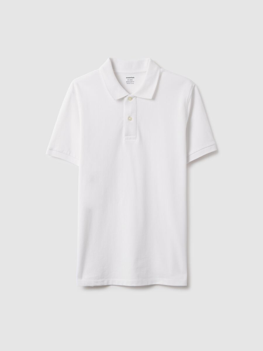 White pure cotton polo shirt regular fit_4