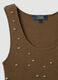 Brown regular fit tank top with metal embellishments_5