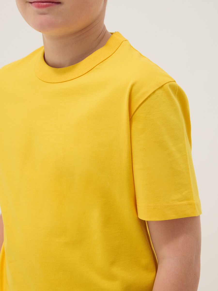 Yellow pure cotton boys&rsquo; regular fit T-shirt_2