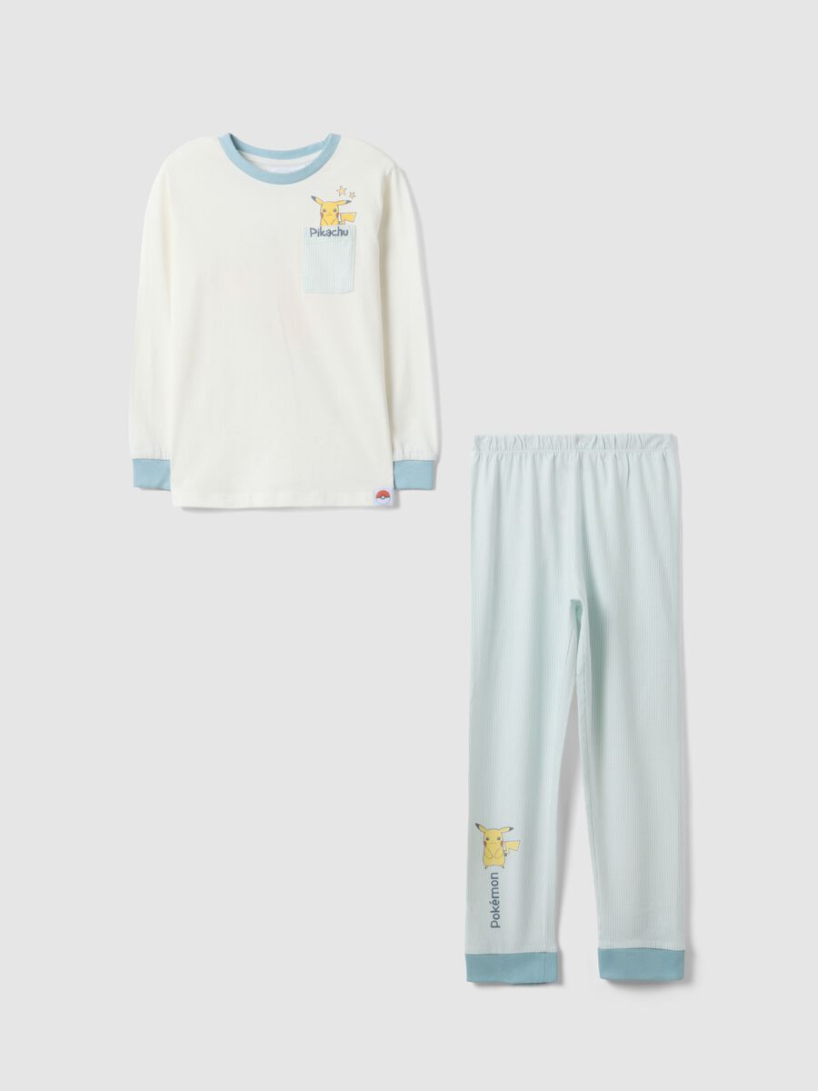 Pigiama in puro cotone multicolor da bambino regular fit con Pikachu_0