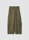 Girls&rsquo; green pure cotton straight-fit cargo trousers_0