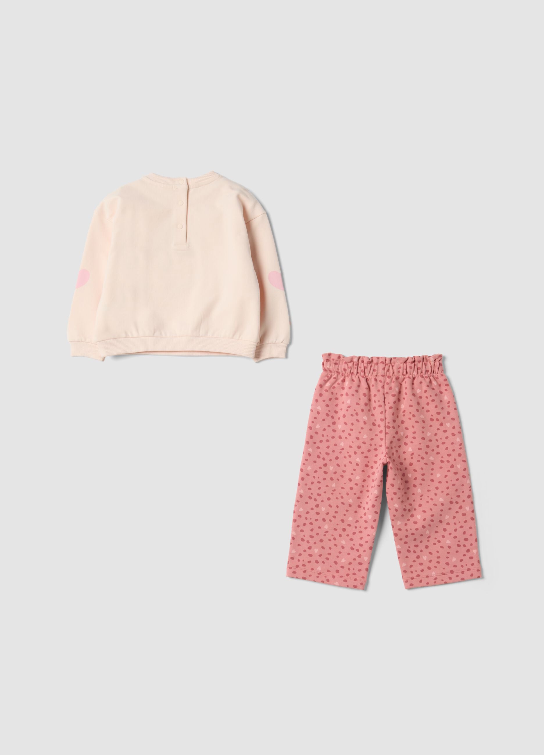 Completo rosa in cotone organico elasticizzato con stampa Carica dei 101