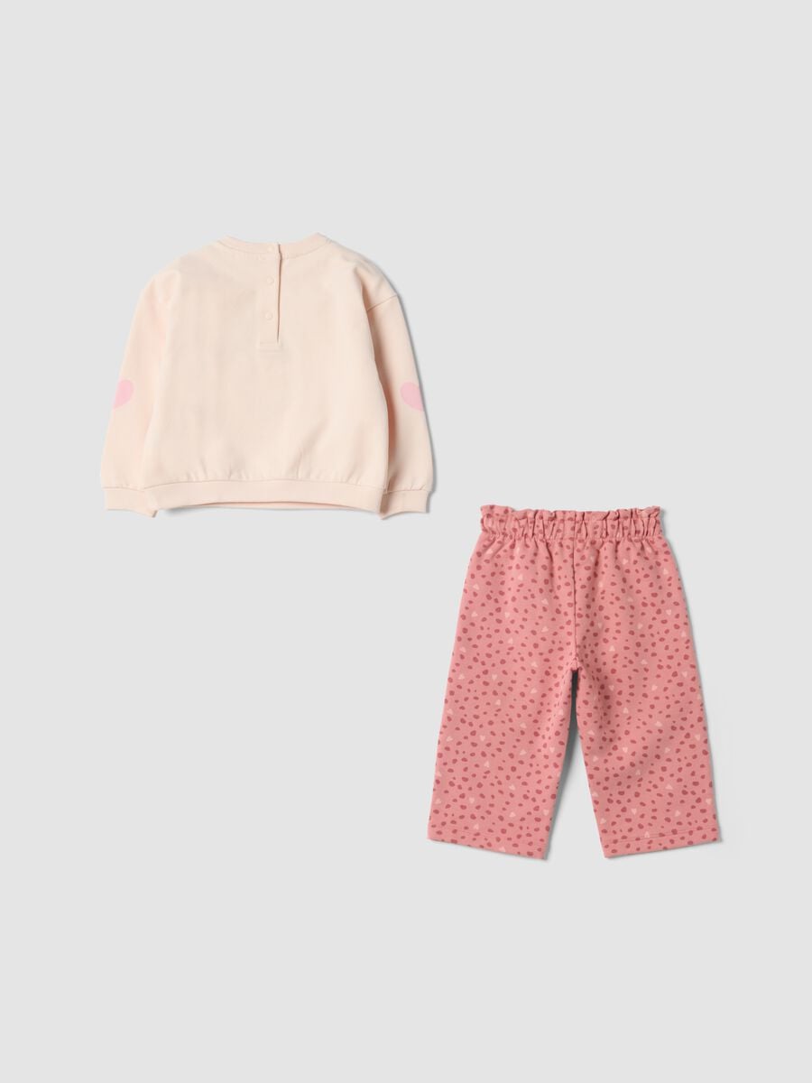 Completo rosa in cotone organico elasticizzato con stampa Carica dei 101_1