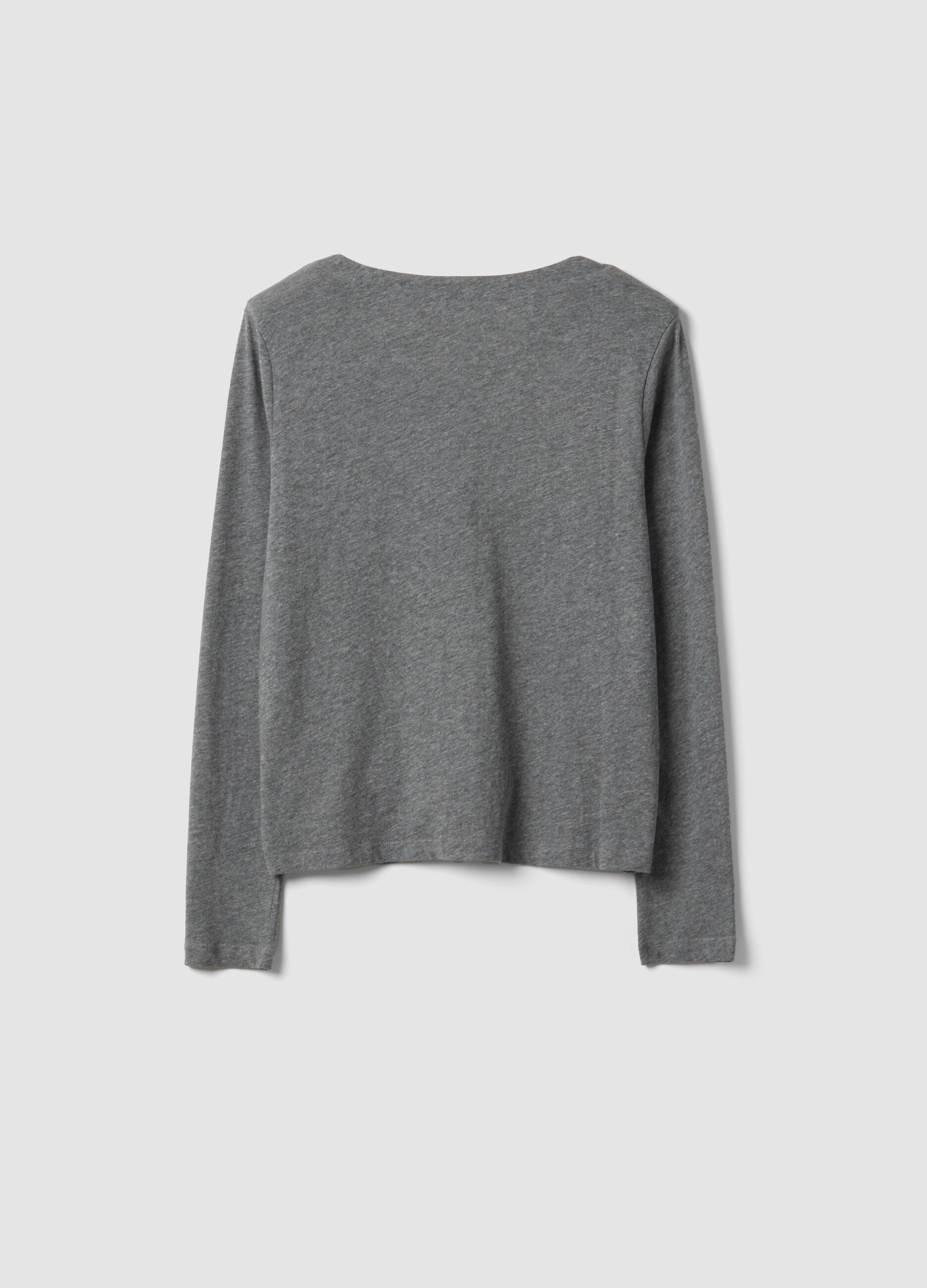 Grey pyjama T-shirt in cotton-viscose blend