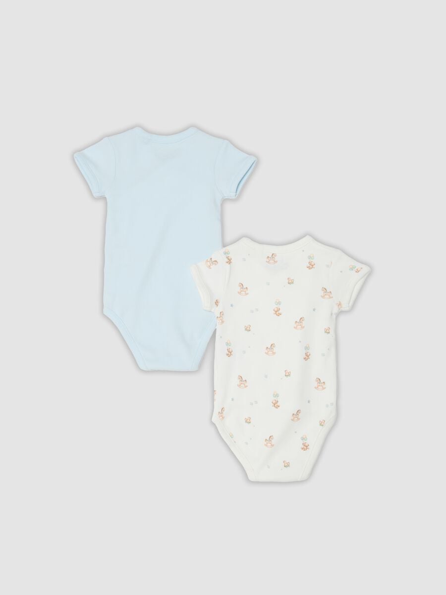 Bipack di body multicolor in puro cotone organico con stampa per neonato_1