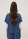 Blaue Kurzarmbluse aus reinem Lyocell_3