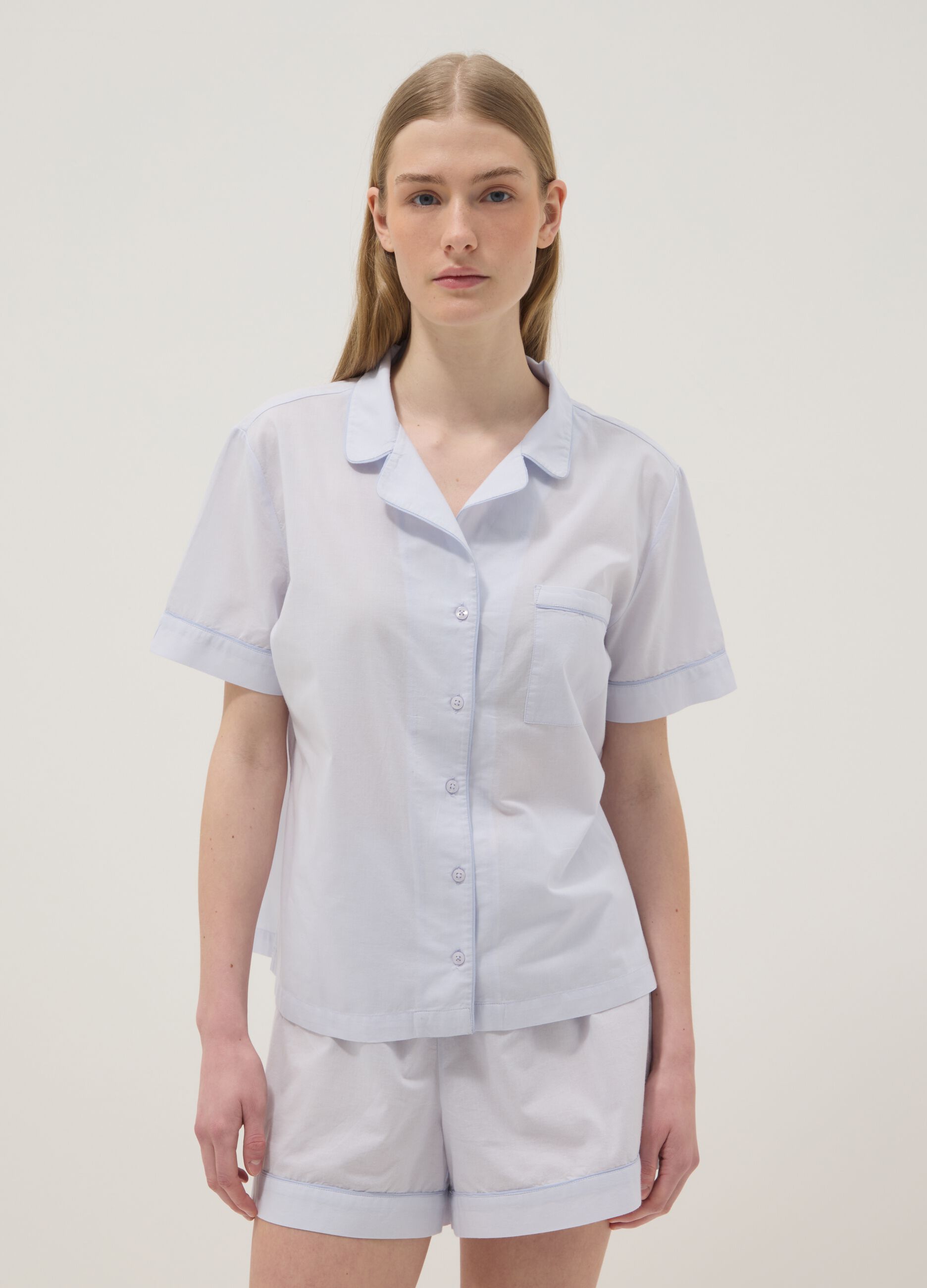 White pure cotton comfort-fit pyjamas