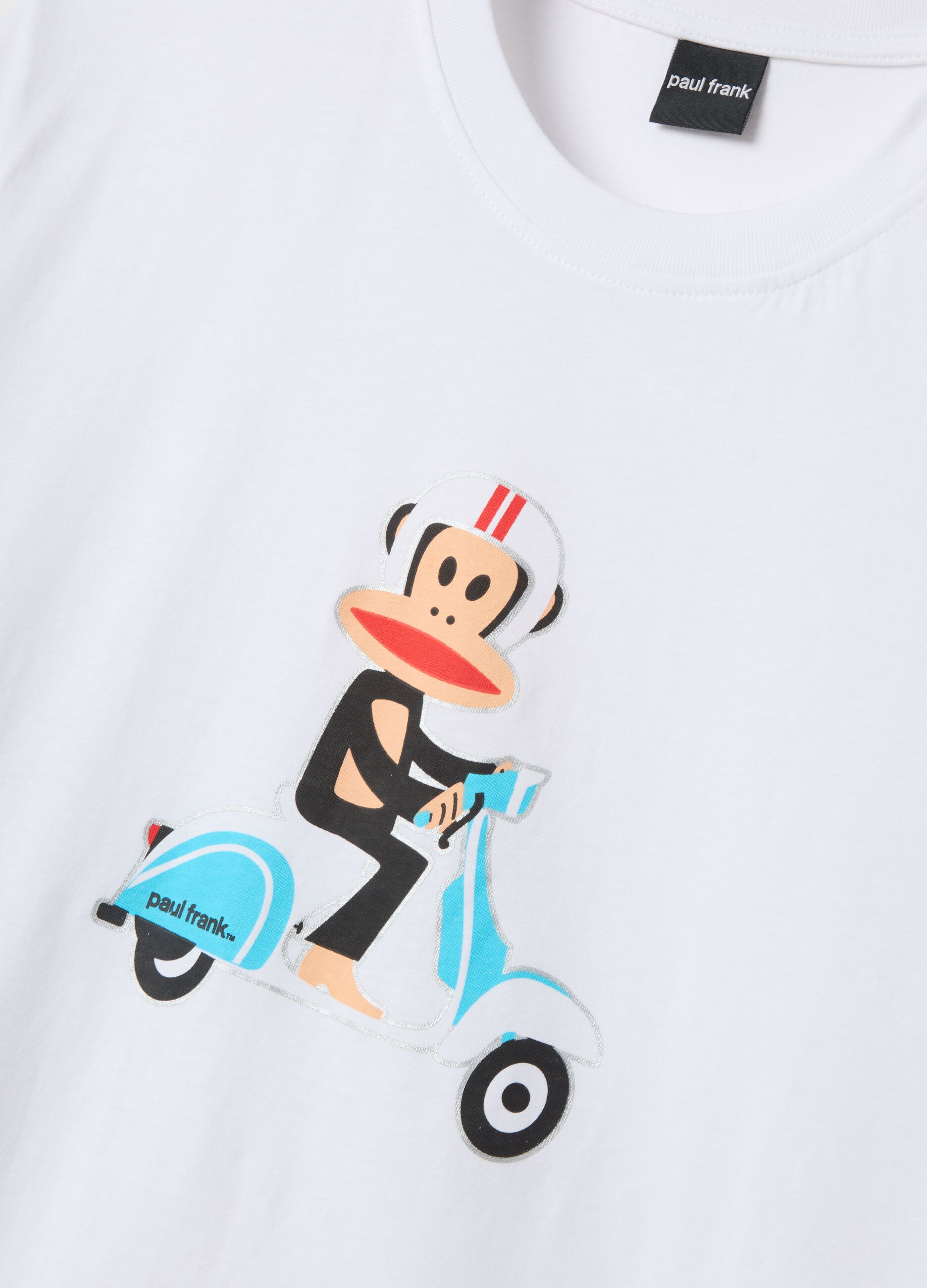 Wei&szlig;es T-Shirt mit Paul-Frank-Print aus reiner Baumwolle, Regular Fit