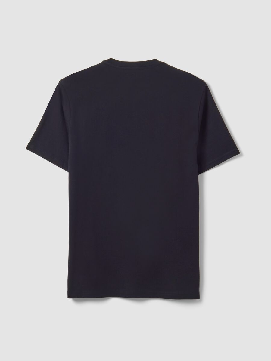Black crew-neck pure cotton T-shirt, regular fit_6