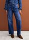 Blue denim straight-fit jeans in pure cotton_1