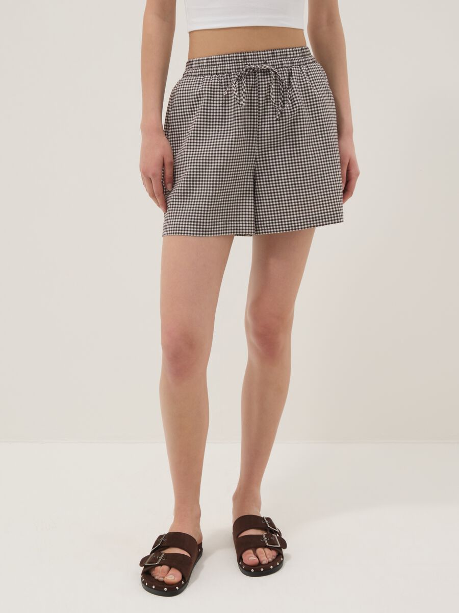 Grey stretch cotton shorts_1