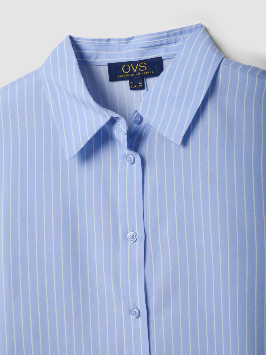 Blue striped pure viscose shirt, regular fit_6