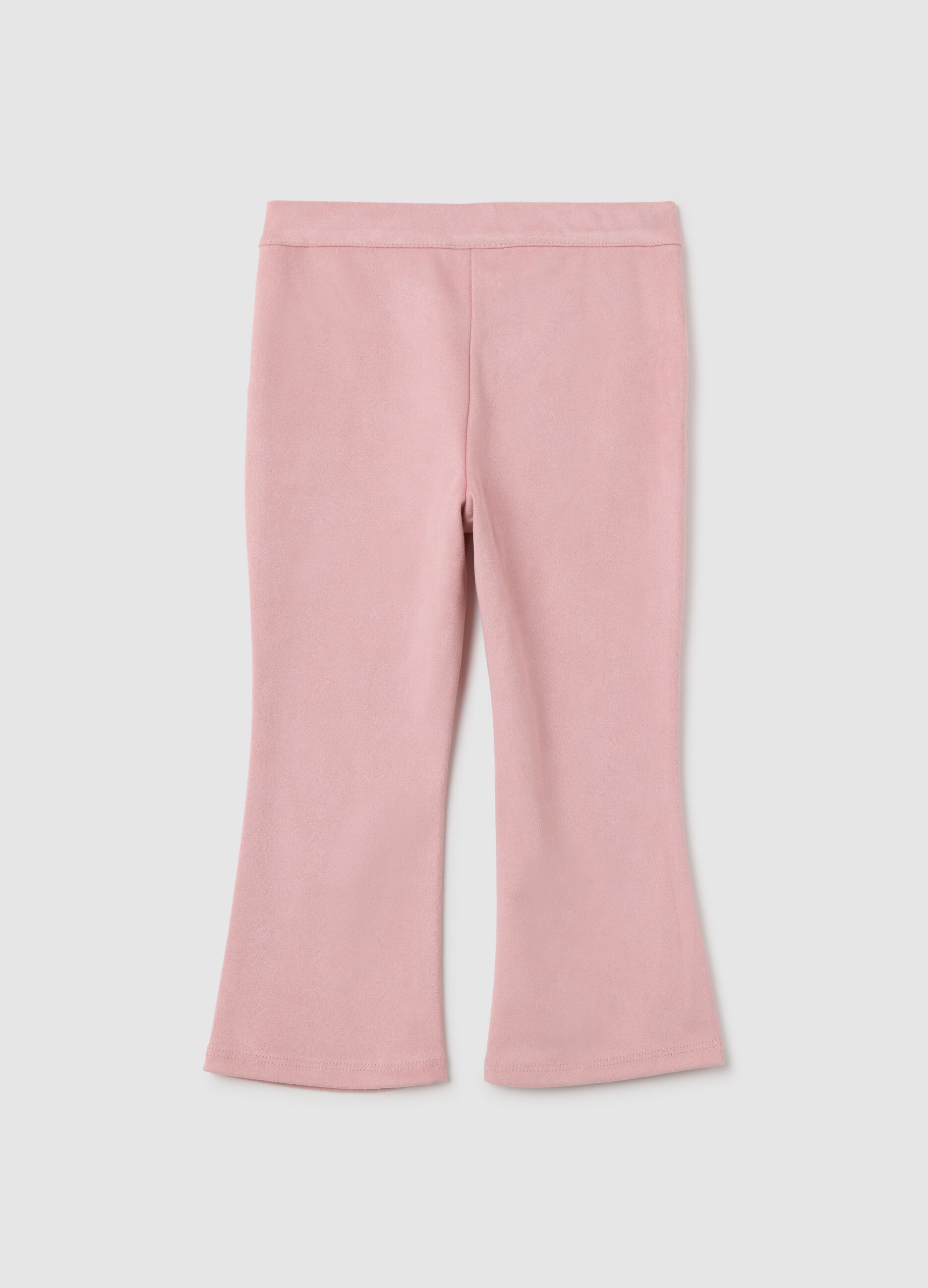 Girls' pink flare fabric trousers