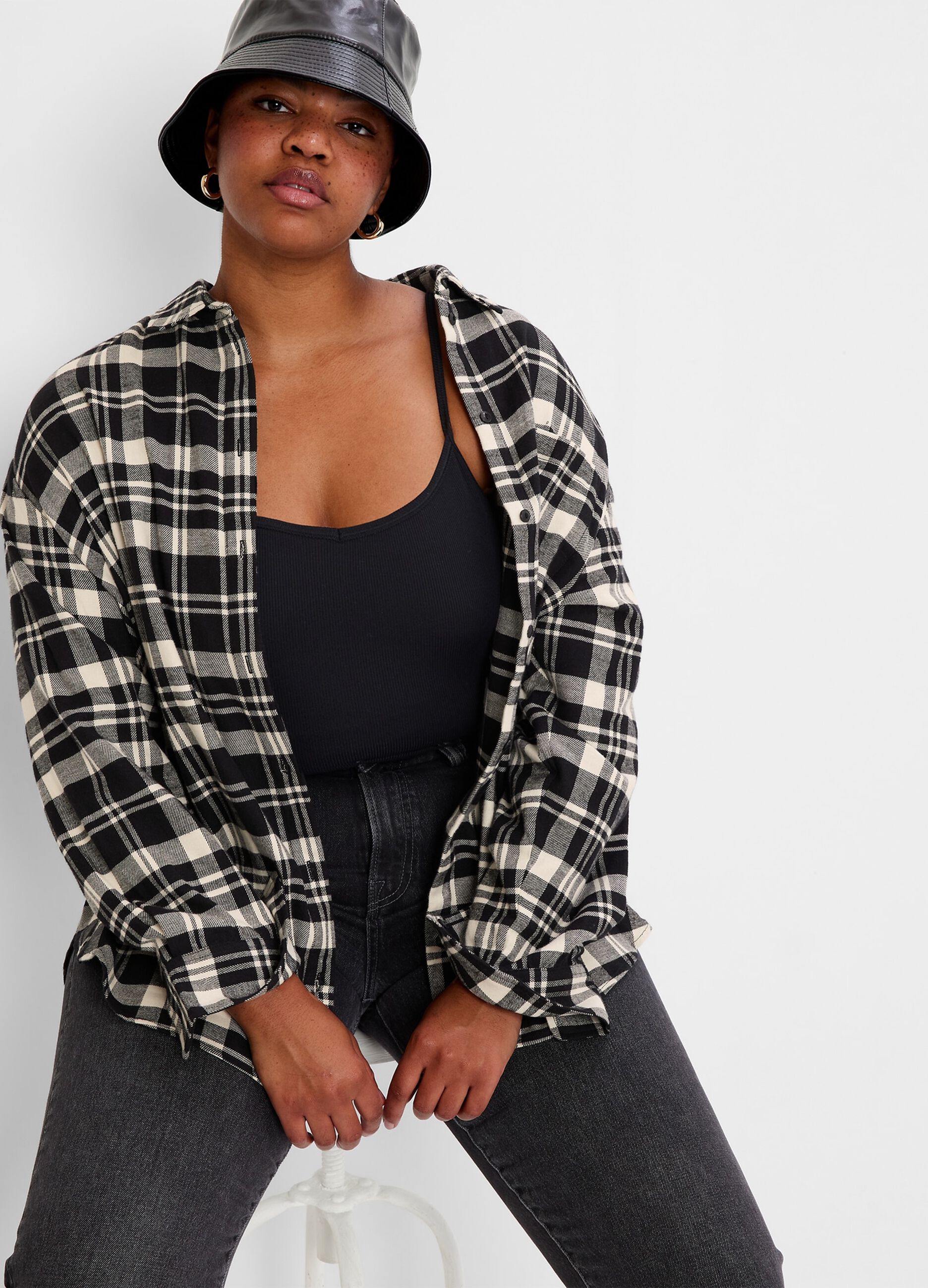 Oversize shirt in check flannel