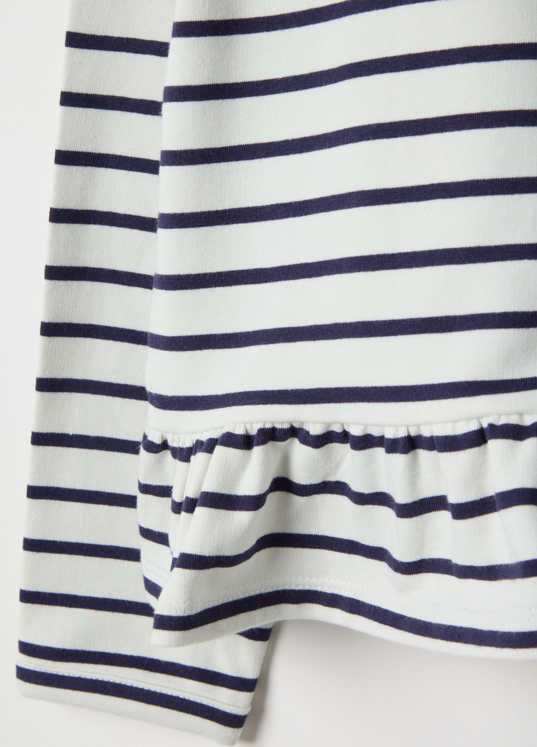 Girls' multicolour striped cotton blend top with fitted silhouette