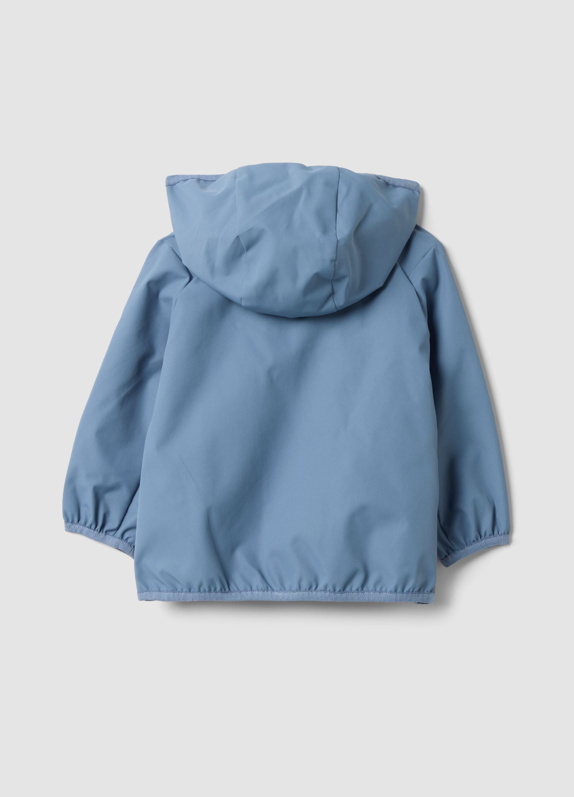 Blue hooded zip-up jacket, regular fit for boys