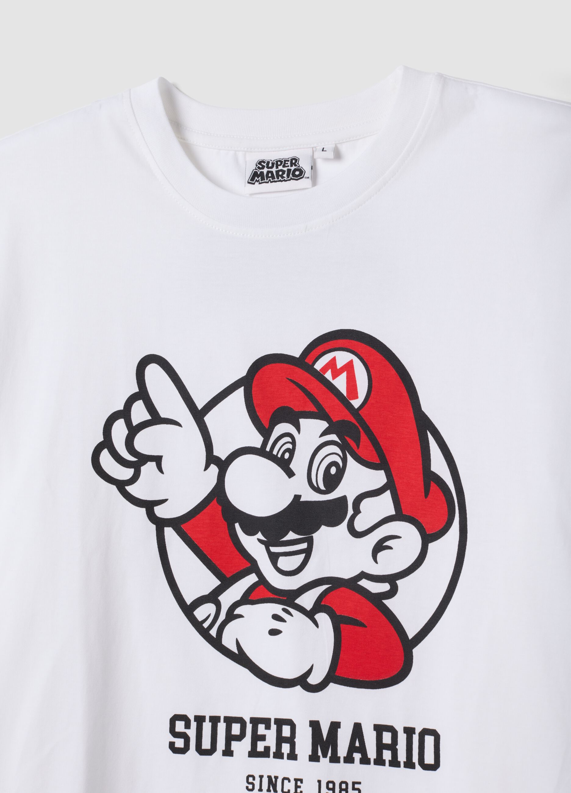 White short-sleeved pure cotton regular-fit T-shirt