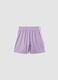Girls&rsquo; purple sporty shorts with side stripes_4