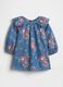 Denim dress with floral print_0