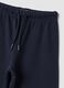 Pantaloni blu in puro cotone a gamba ampia_2