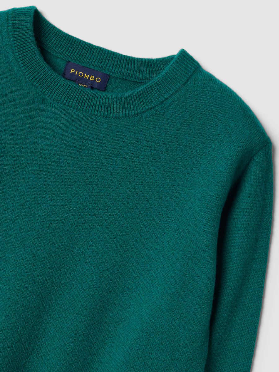 Maglia verde in pura lana a maniche lunghe regular fit_1