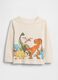 Beiges Langarmshirt mit Dinosaurier-Motiv_0