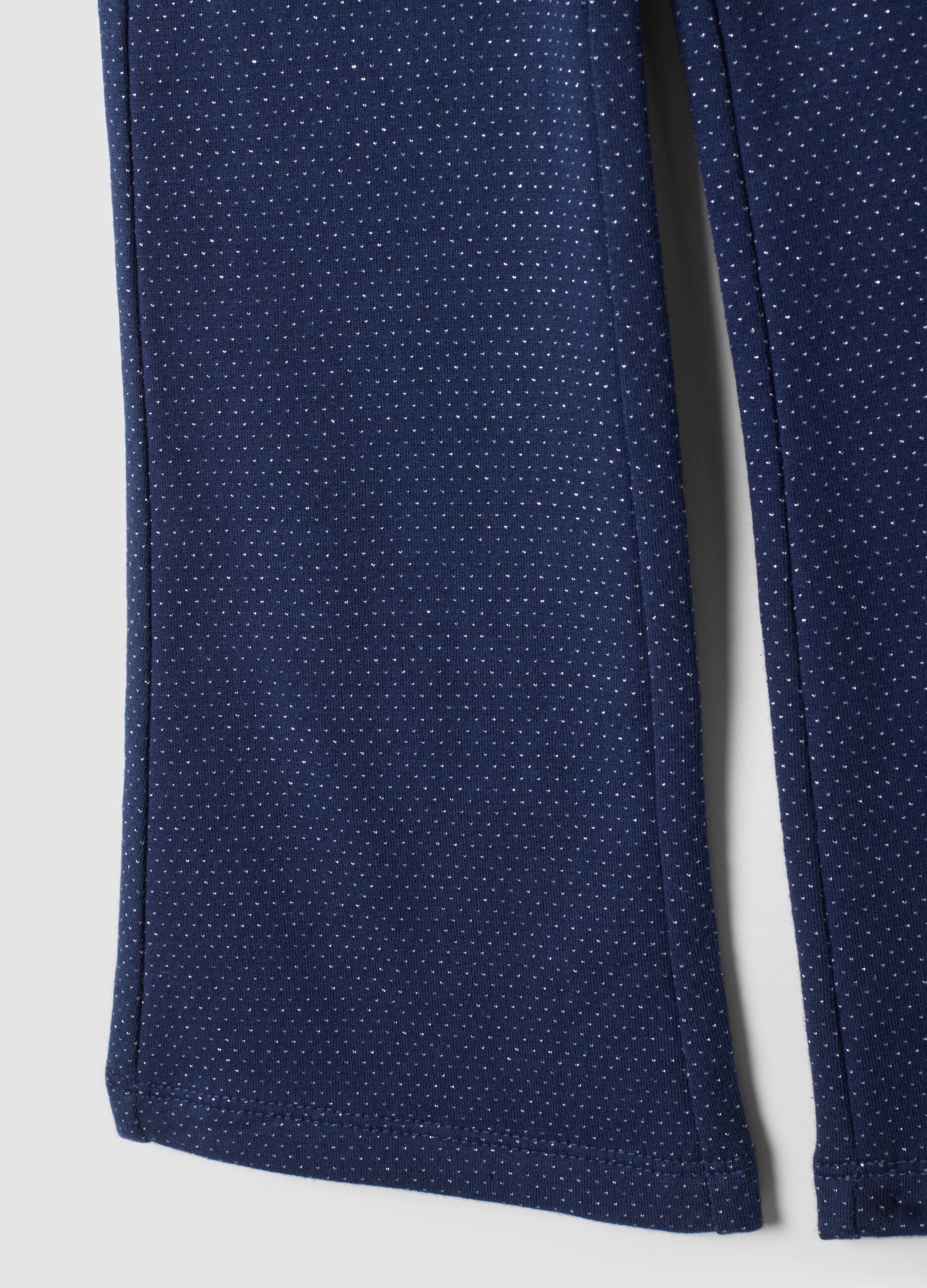 Blue flared stretch cotton leggings