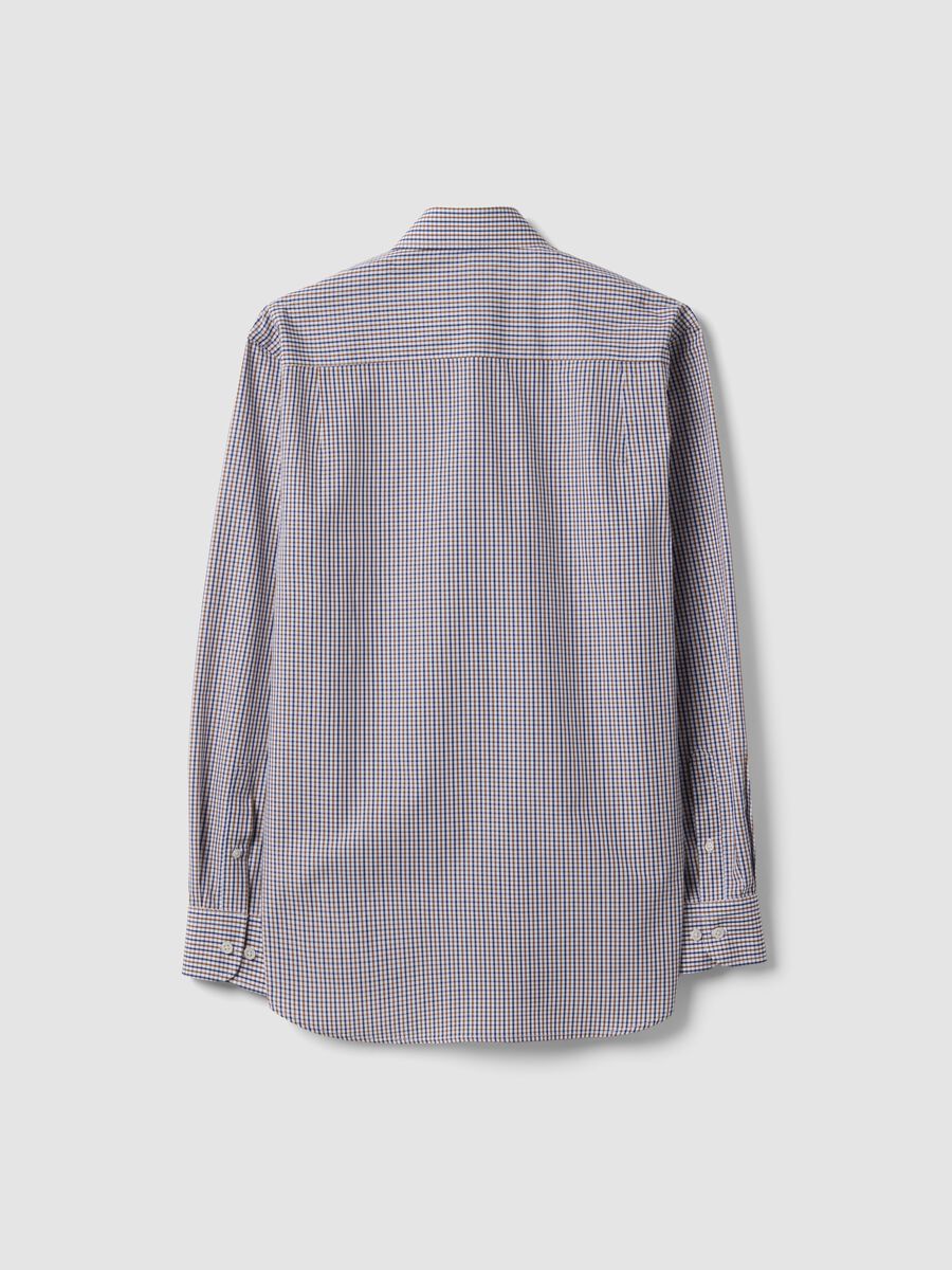 Easy-iron multicolour cotton-blend checked button-down shirt, regular fit_5