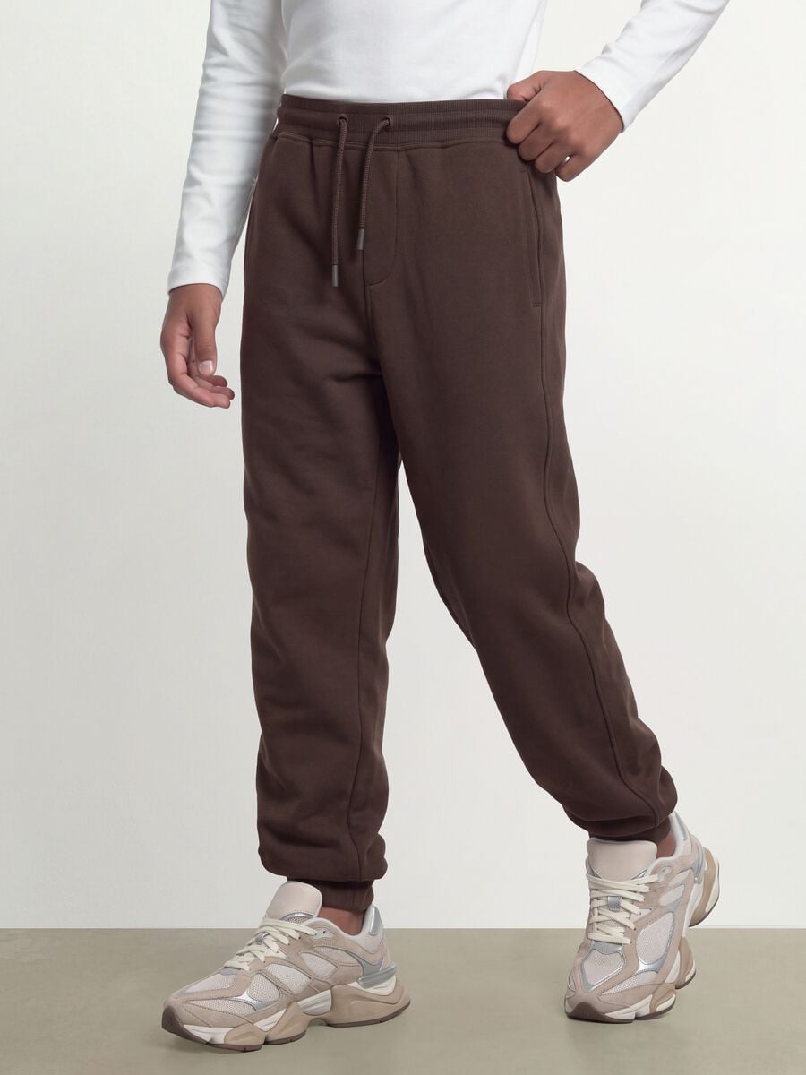 Brown jogger trousers in pure organic cotton_1