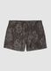 Braune Badeshorts mit Allover-Print_0