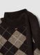 Gilet marrone in lana elasticizzata con colletto rialzato_1