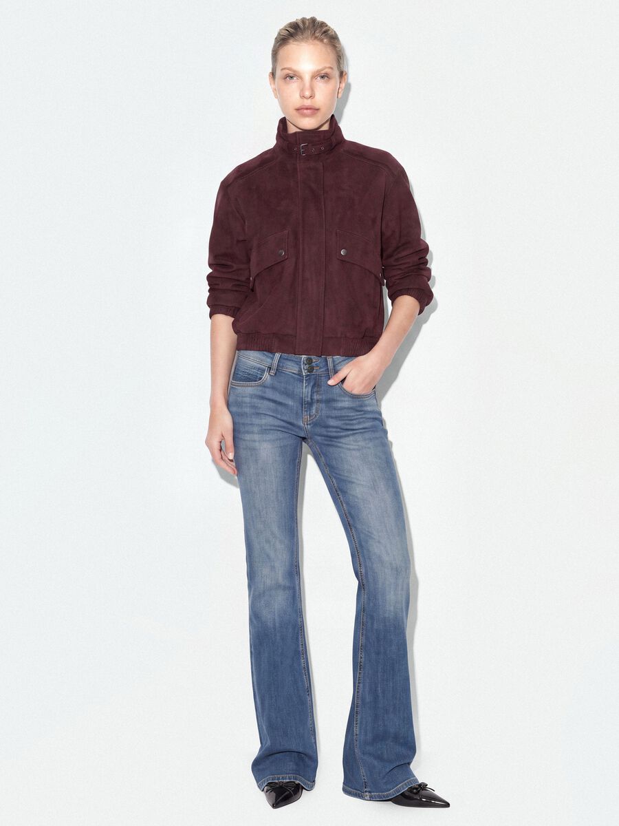 Blue stretch cotton flare jeans_0
