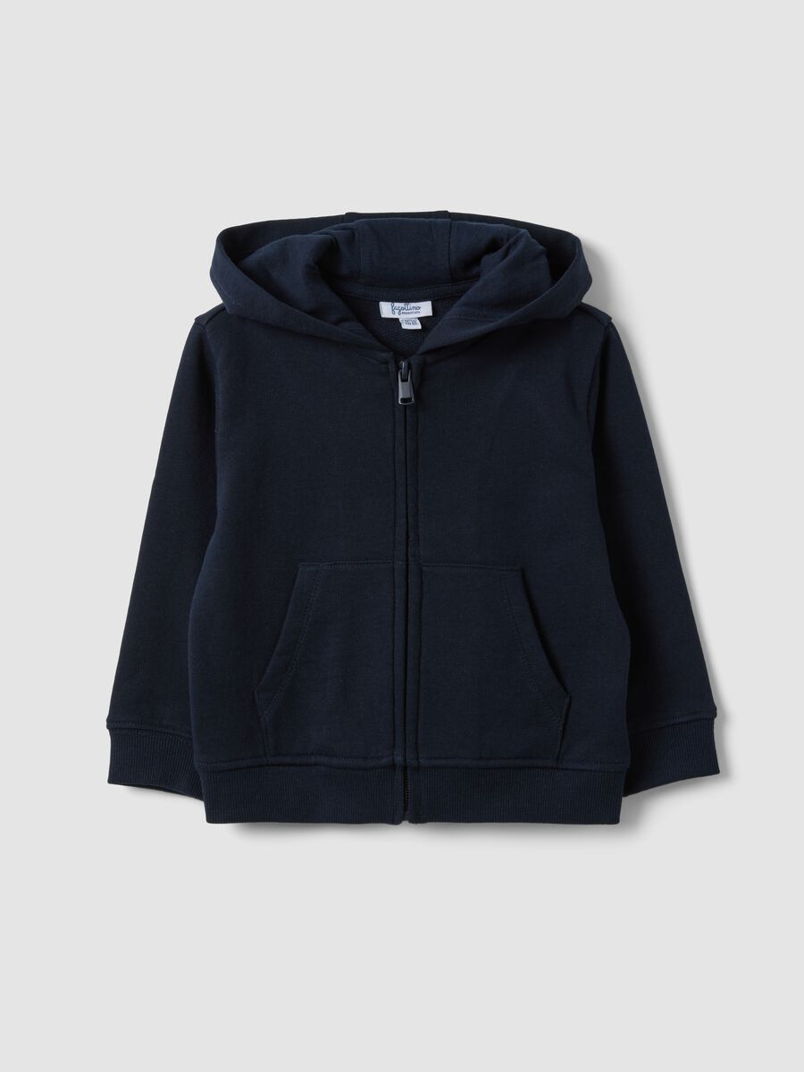 Sudadera azul con capucha de puro algod&oacute;n org&aacute;nico, corte regular para beb&eacute; ni&ntilde;o_0